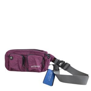 WATERFLY Fanny Pack Slim Soft Polyester Water Resistant Waist Bag Pack Purple